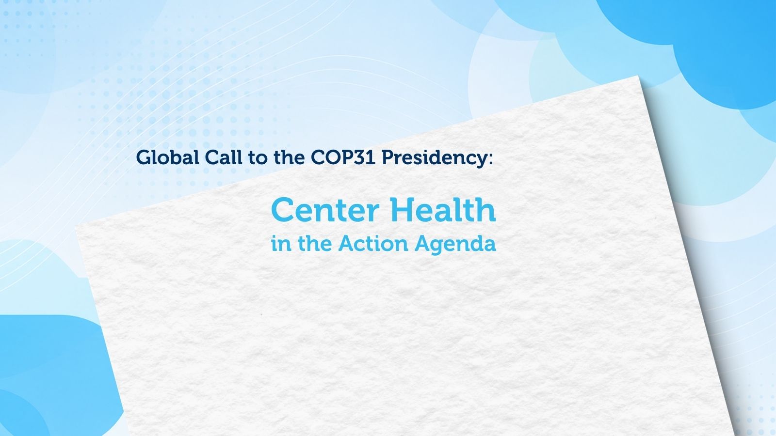 Global Call to the COP31 Presidency